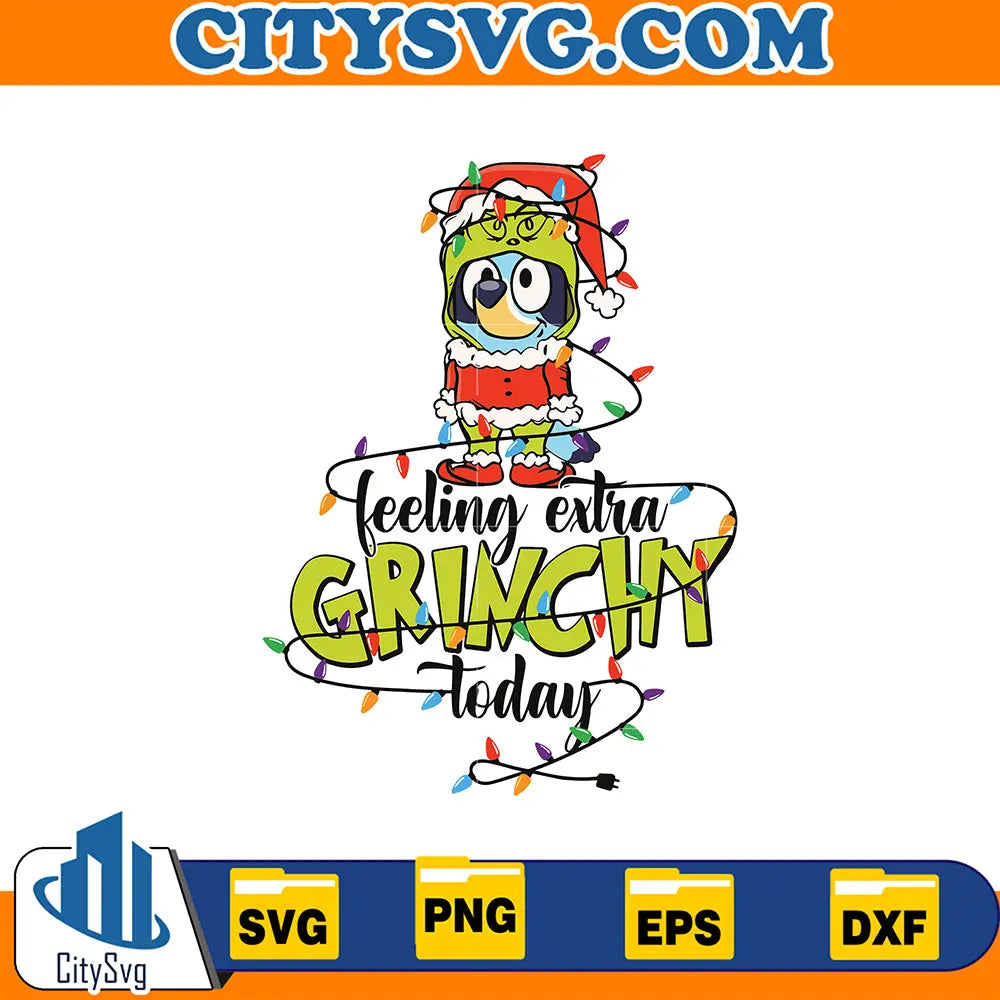 BlueyFeelingExtraGrinchyTodayLightChristmasSvg