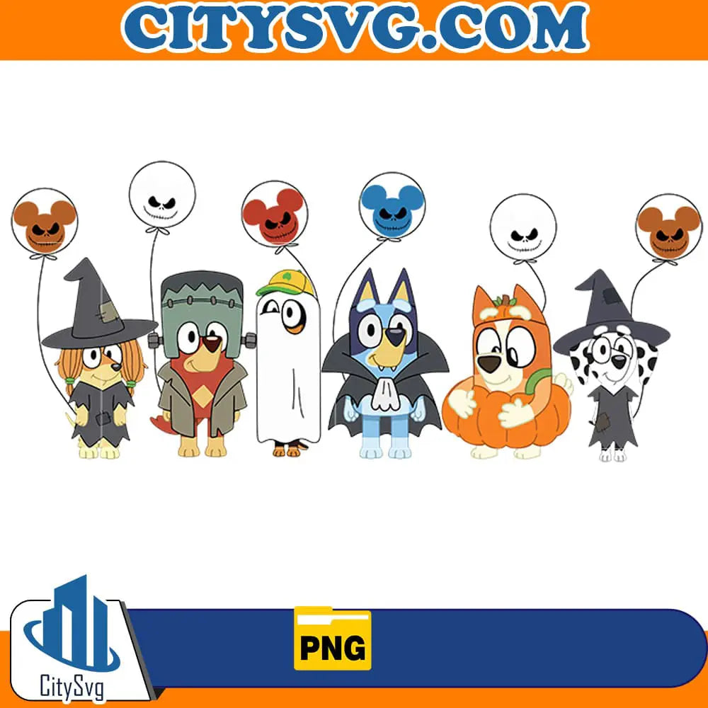 Bluey Friends Halloween Png CitySvg