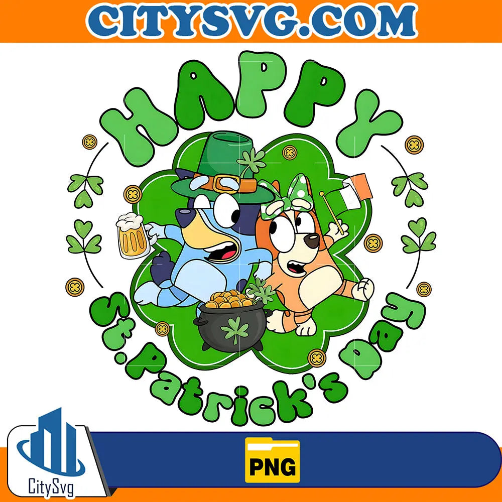BlueyHappyStPatricksDayPng