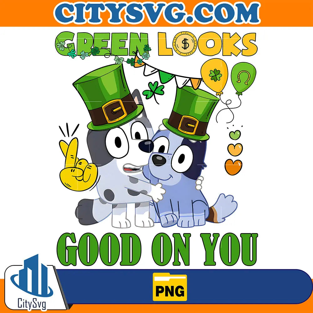 BlueyMuffinAndSocksGreenLooksGoodOnYouStPatricksDayPng