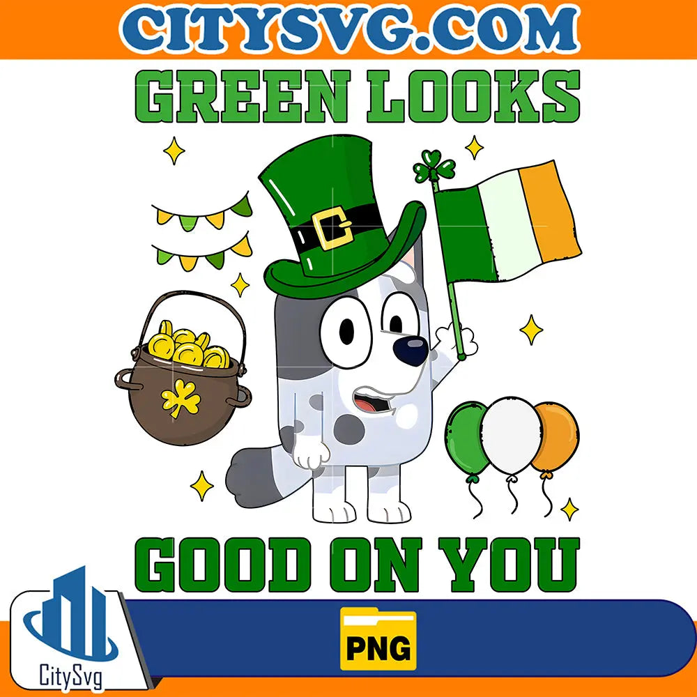 BlueyMuffinGreenLooksGoodOnYouStPatricksDayPng