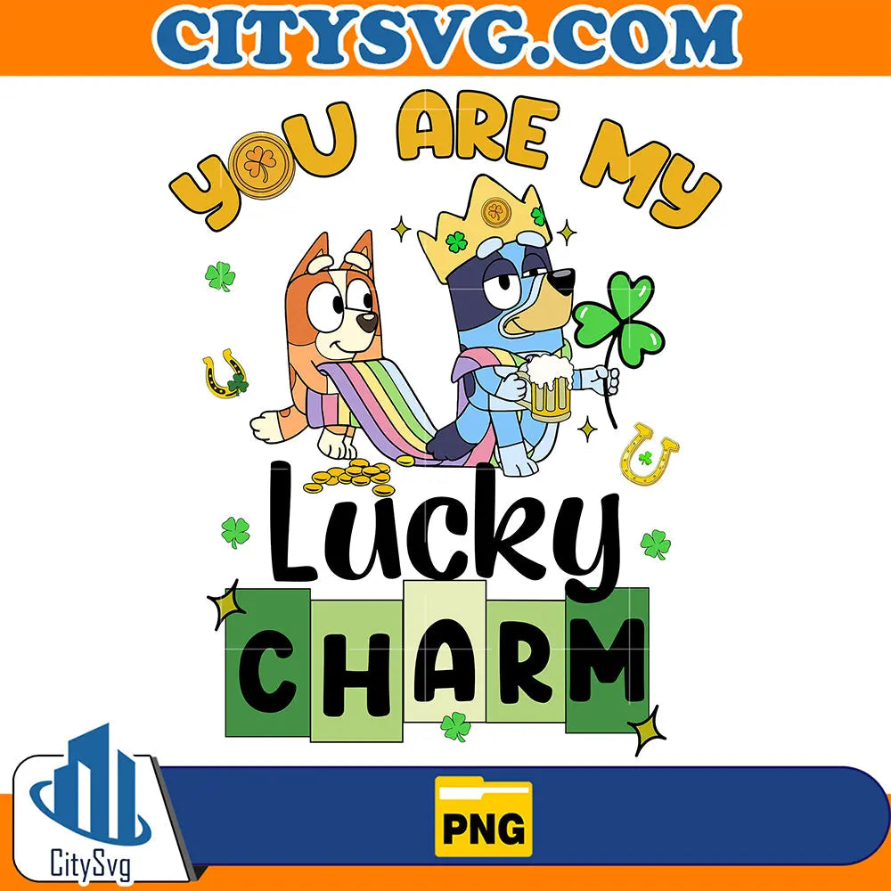 BlueyYouAreMyLuckyCharmStPatricksDayPng