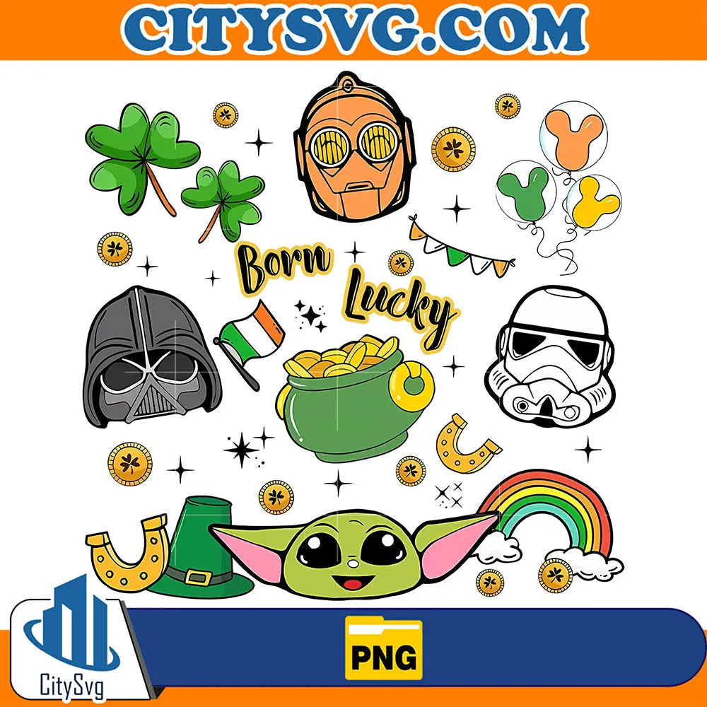 BornLuckyStarWarsHappySaintPatrickDayPng