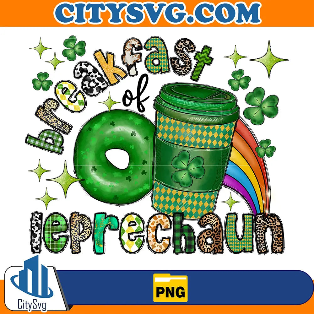 BreakfastOfLeprechaunStPatricksDaySublimationPng