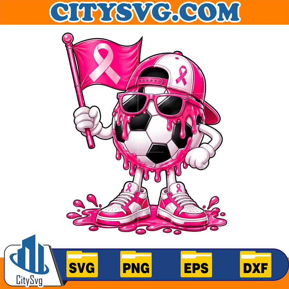 Breast-Cancer-Awareness-Soccer-Ball-Drip-Pink-Ribbon-Svg