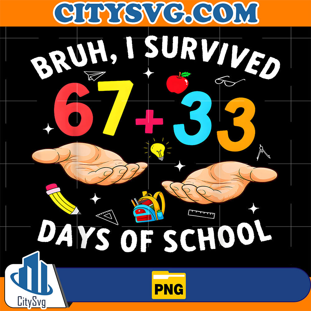 Bruh-I-Survived-67-33-Days-Of-School-100-Days-Teachers-Png