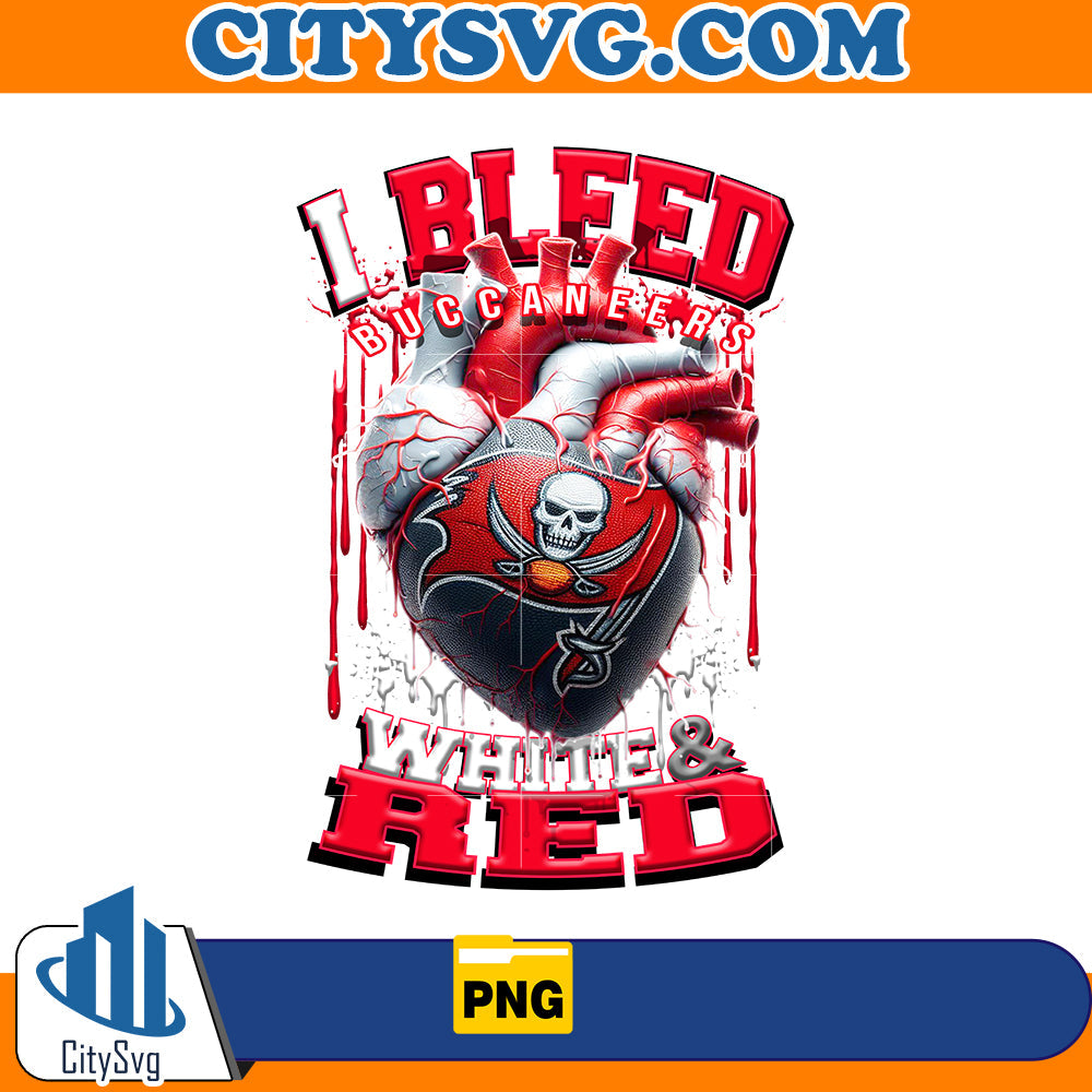 I bleed White & Red Buccaneers Png CitySvg