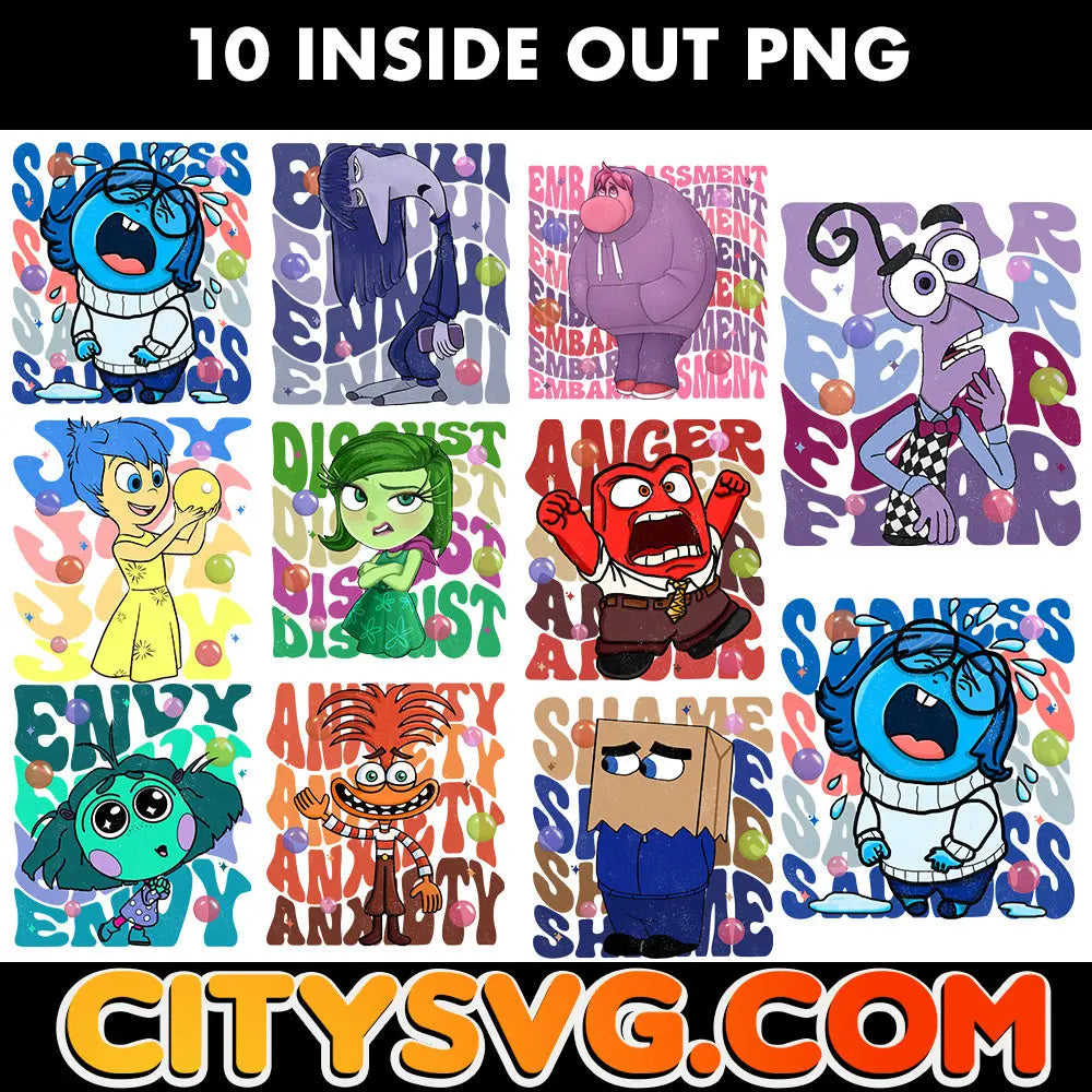 10 Inside Out PNG Bundle, Digital Download CitySvg