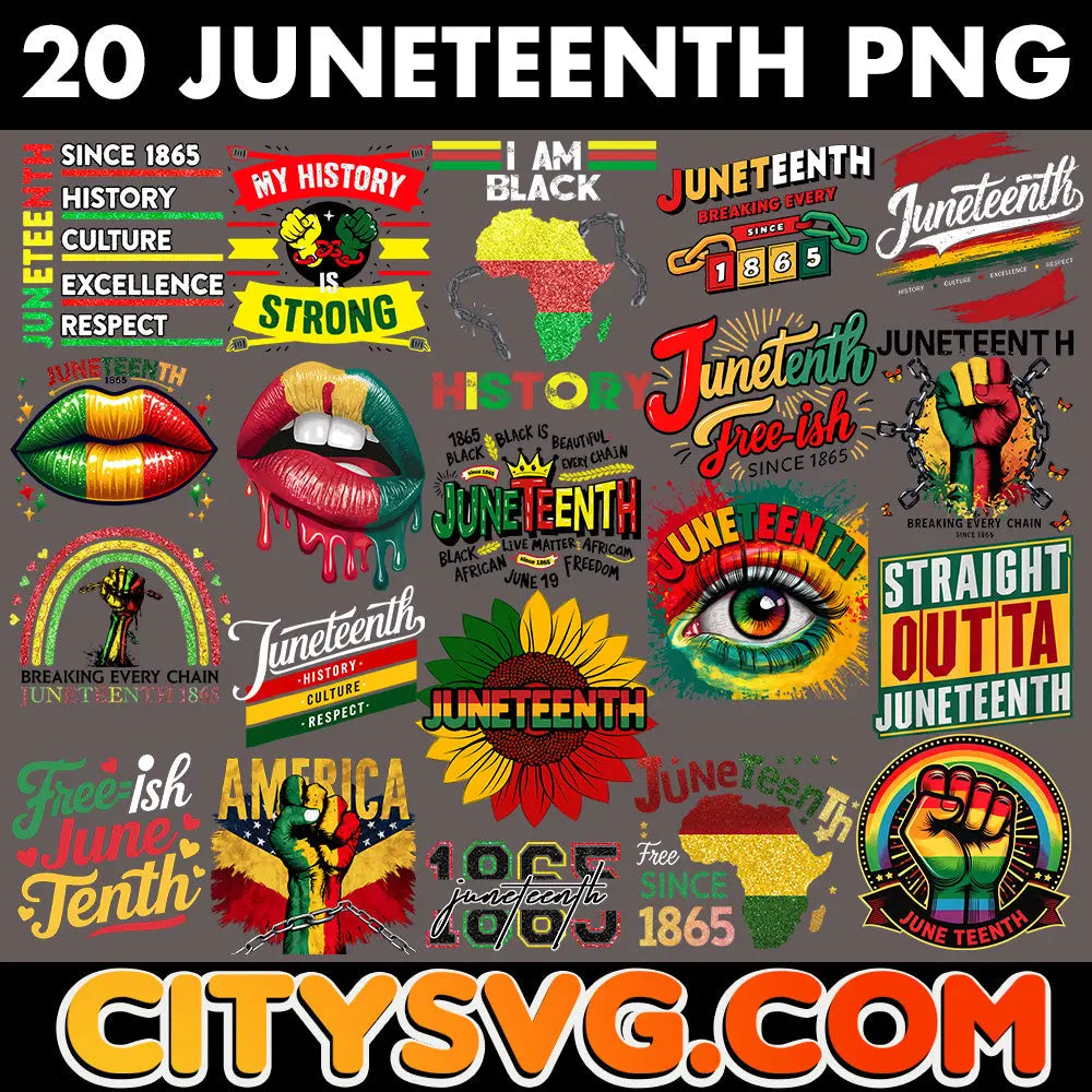 20+ Juneteenth since 1865 Png, Digital Download CitySvg