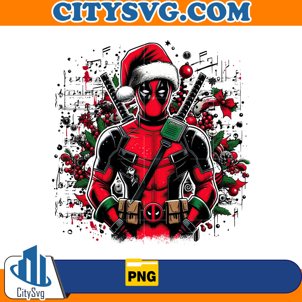 Santa Deadpool Christmas Png CitySvg