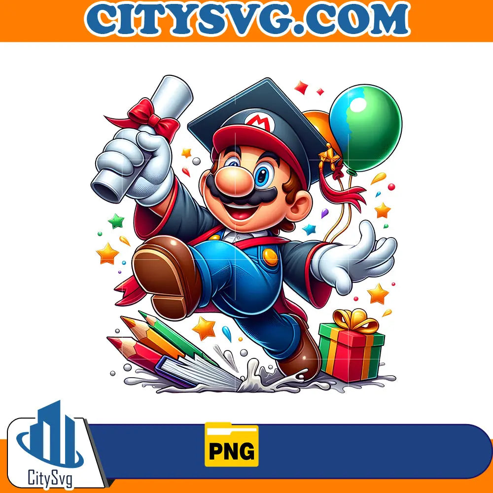 CartoonMarioGraduation2024Png