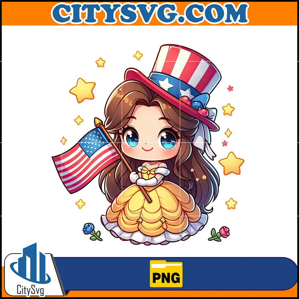 CartoonPrincess4thofJulyPng
