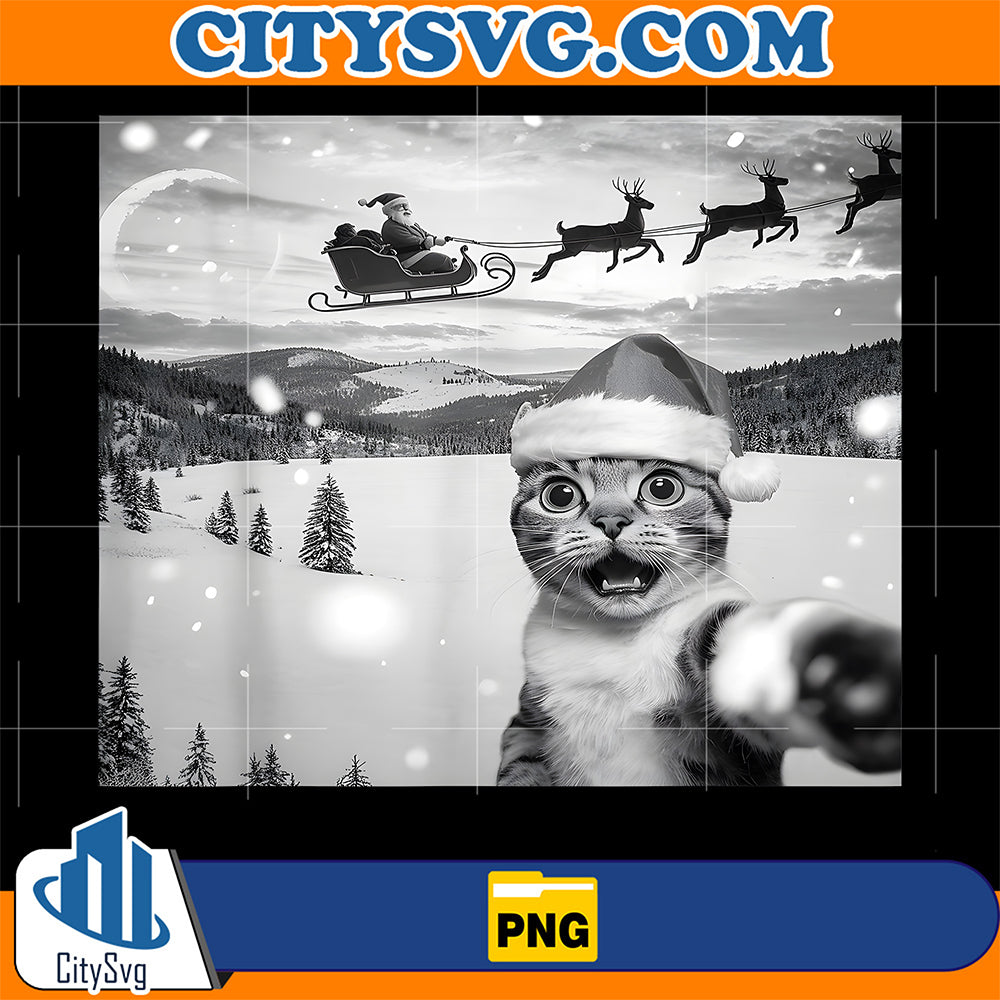 Cat-Selfie-With-Santa-Png