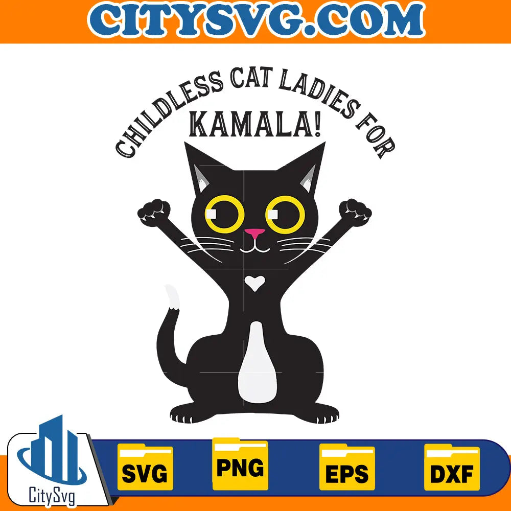 Cat Ladies for Kamala Svg, Kamala Harris Svg CitySvg