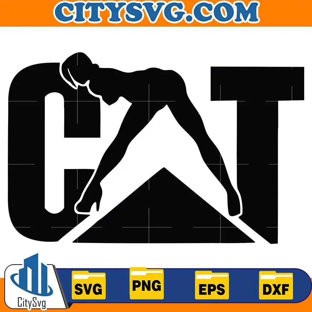 CaterpillarCatWithWomanSvg