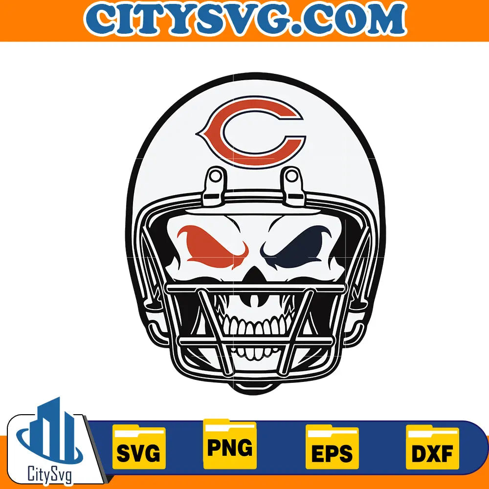 Skull Chicago Bears Svg CitySvg