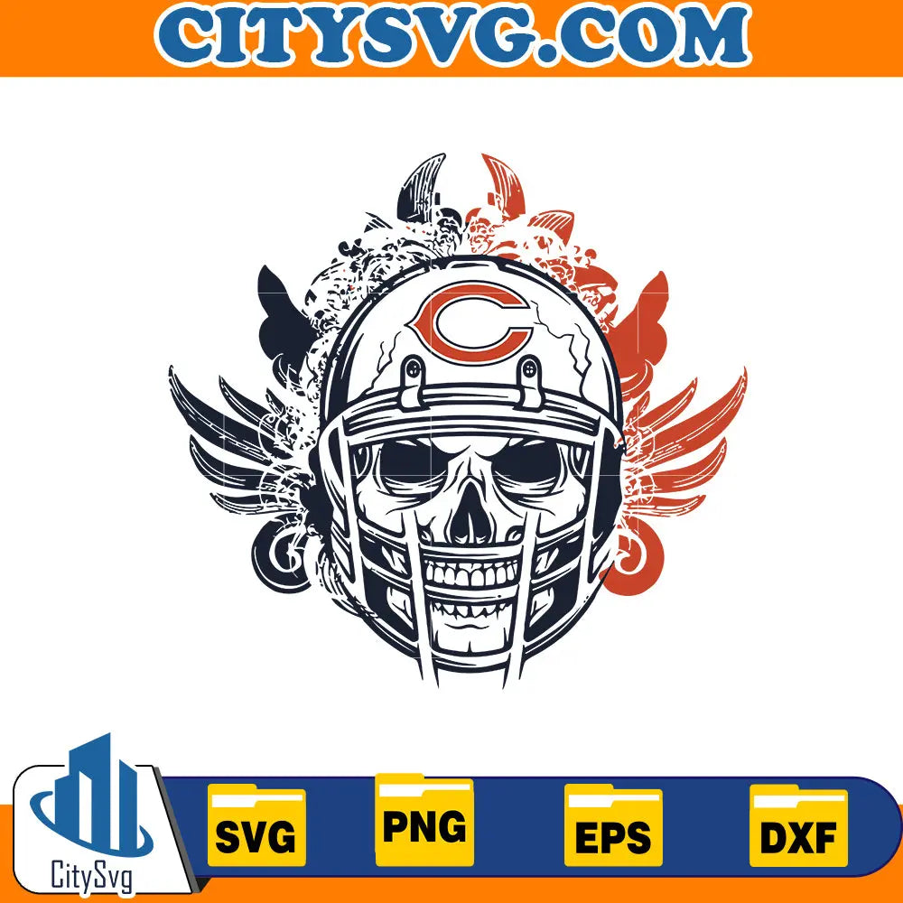 Skull Chicago Bears Svg CitySvg