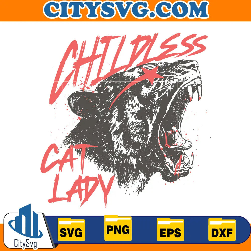 Childless Cat Lady Svg CitySvg