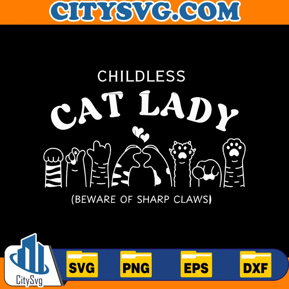 Childless Cat Lady VNeck Svg CitySvg