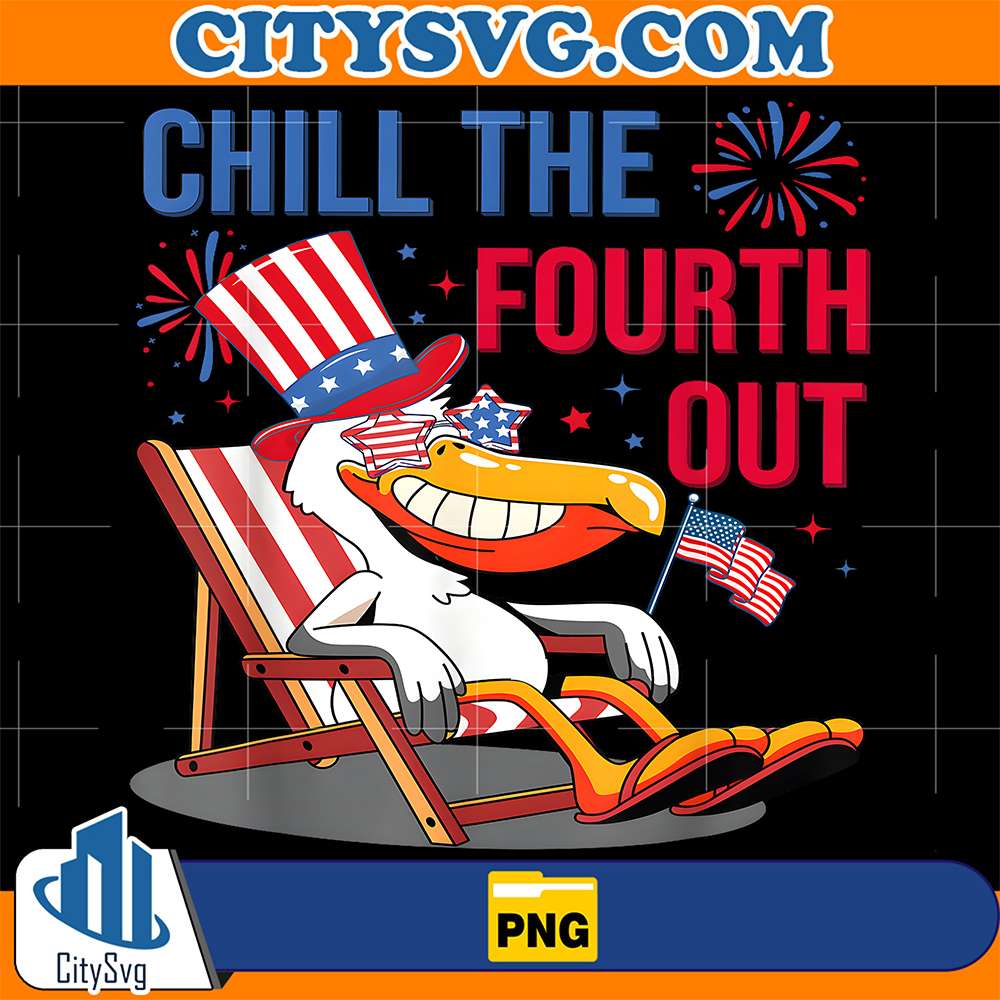 Chill-The-Fourth-Out-Pelican-4th-Of-July-Patriotic-Png