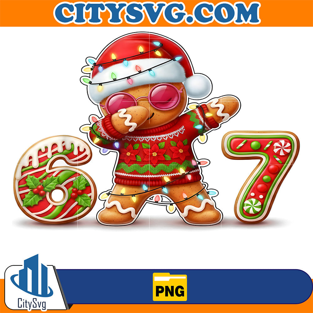 Christmas Gingerbread Six Seven 67 Ice Cream Drip Png CitySvg