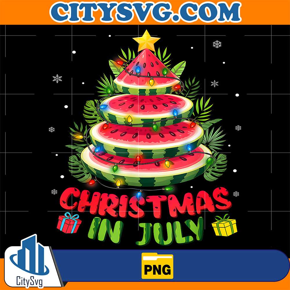 Christmas-In-July-Watermelon-Tree-Beach-Summer-Hawaii-Png