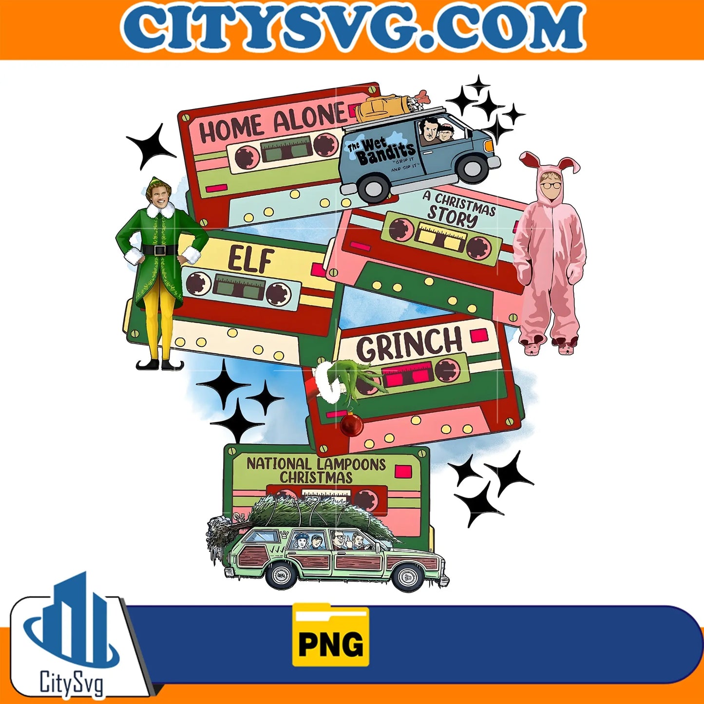 ChristmasMovieCassetteTypeGrinchElfPng