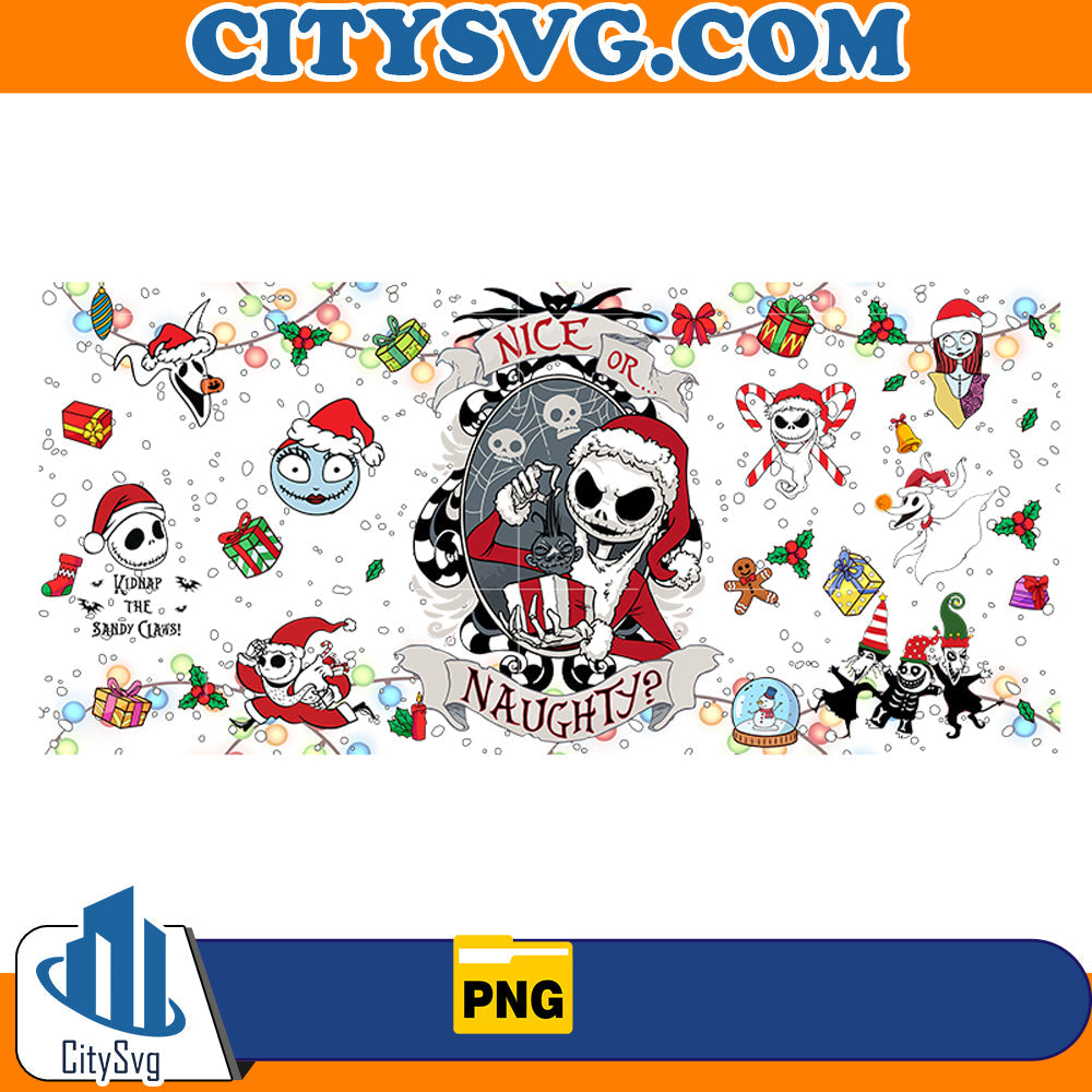 Christmas Nightmare Movie 16oz Glass Wrap Png CitySvg