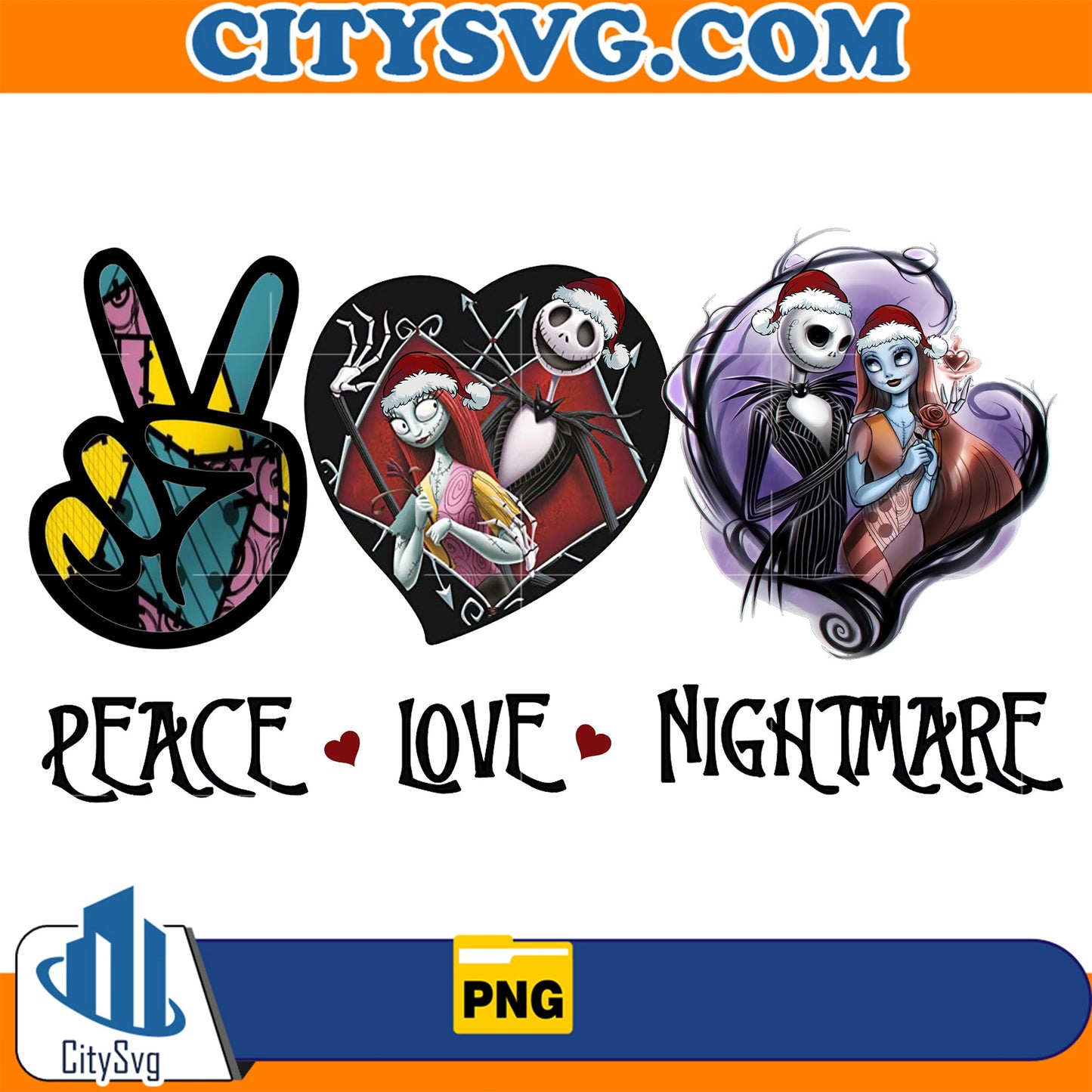 Peace Love Nightmare Png CitySvg
