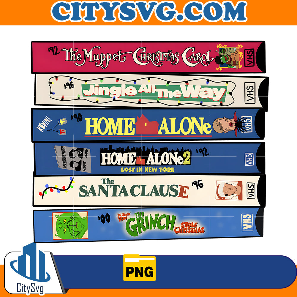 Christmas VHS Movies Png CitySvg