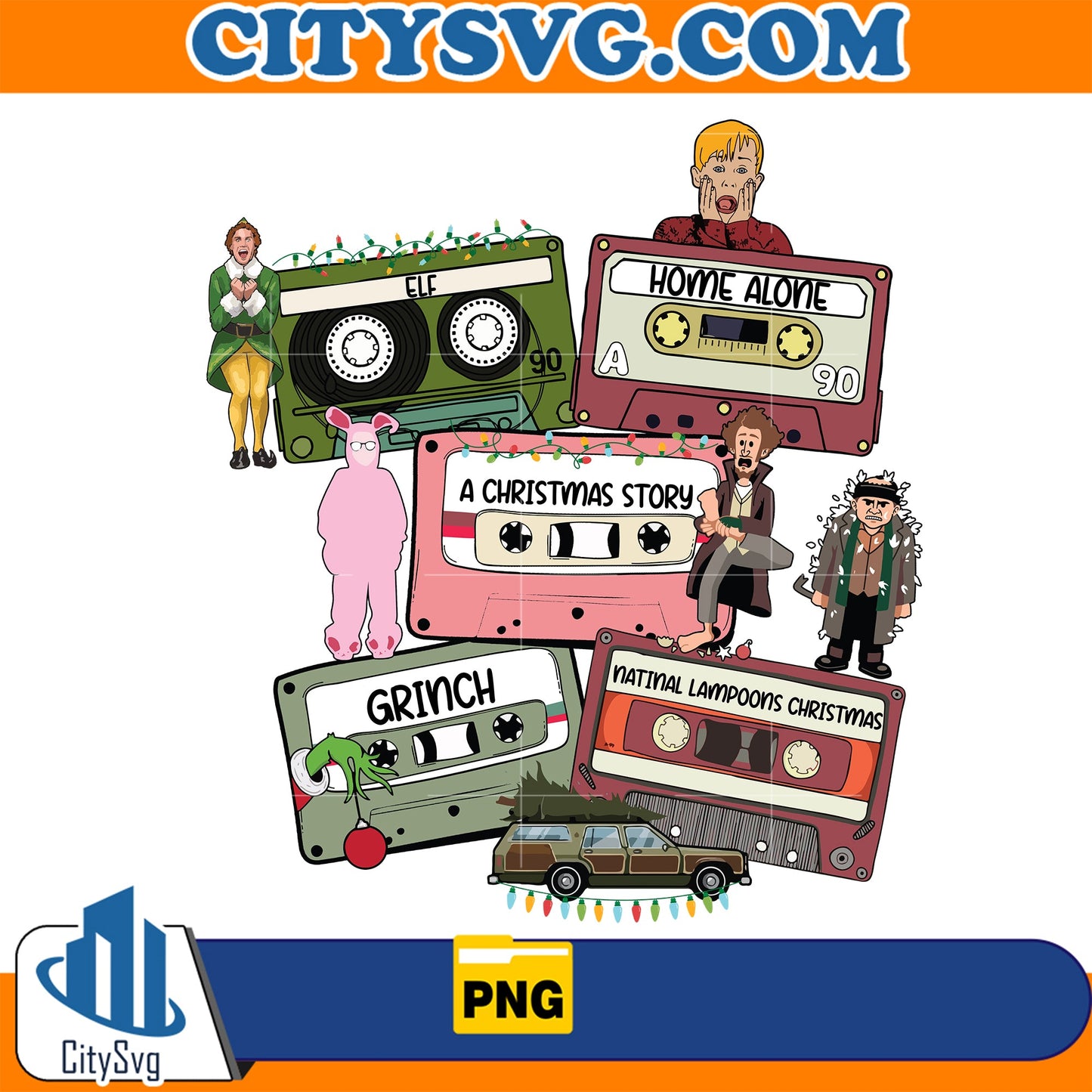 Christmas Moives Cassette Png CitySvg