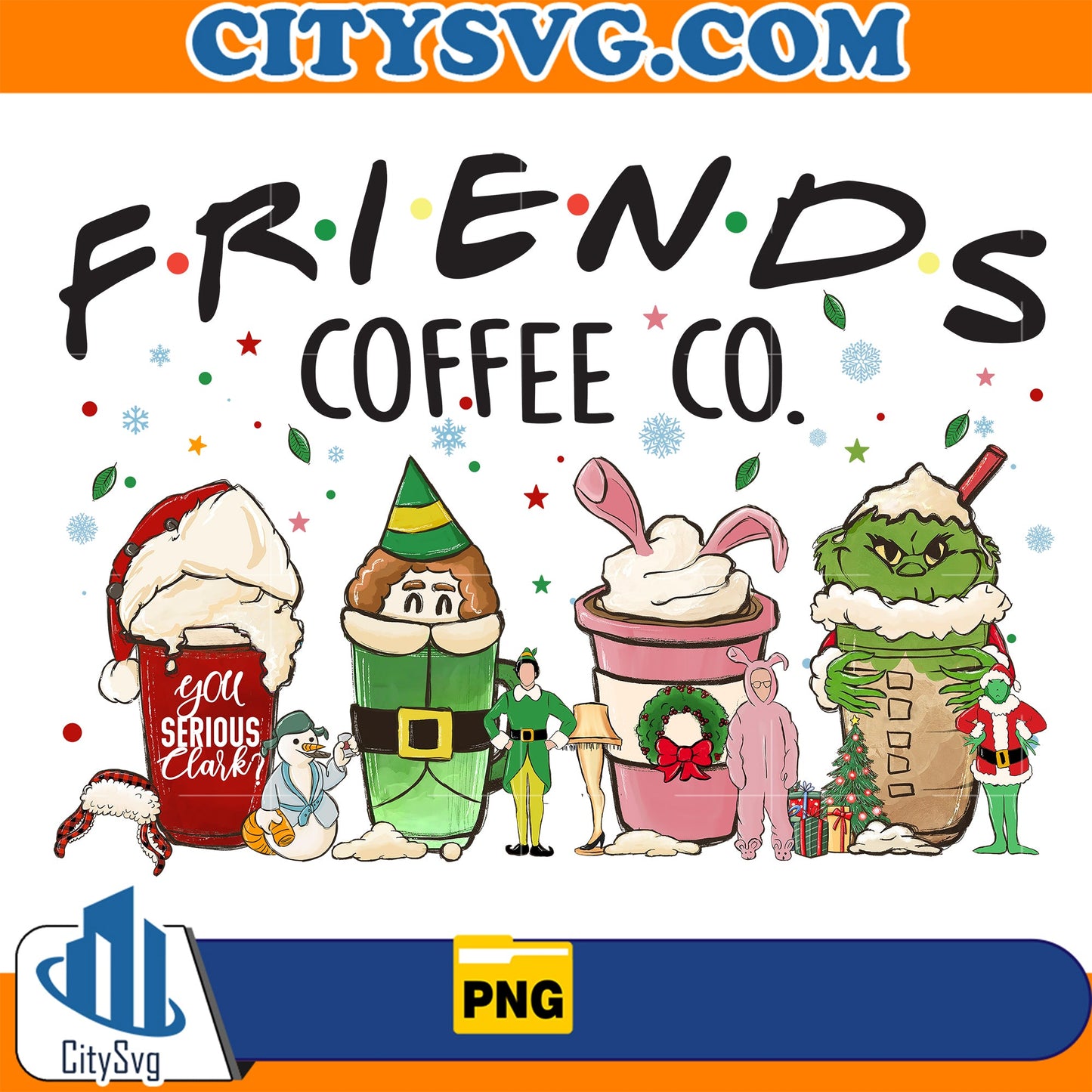 Friends Coffee Co Christmas Movies Png CitySvg