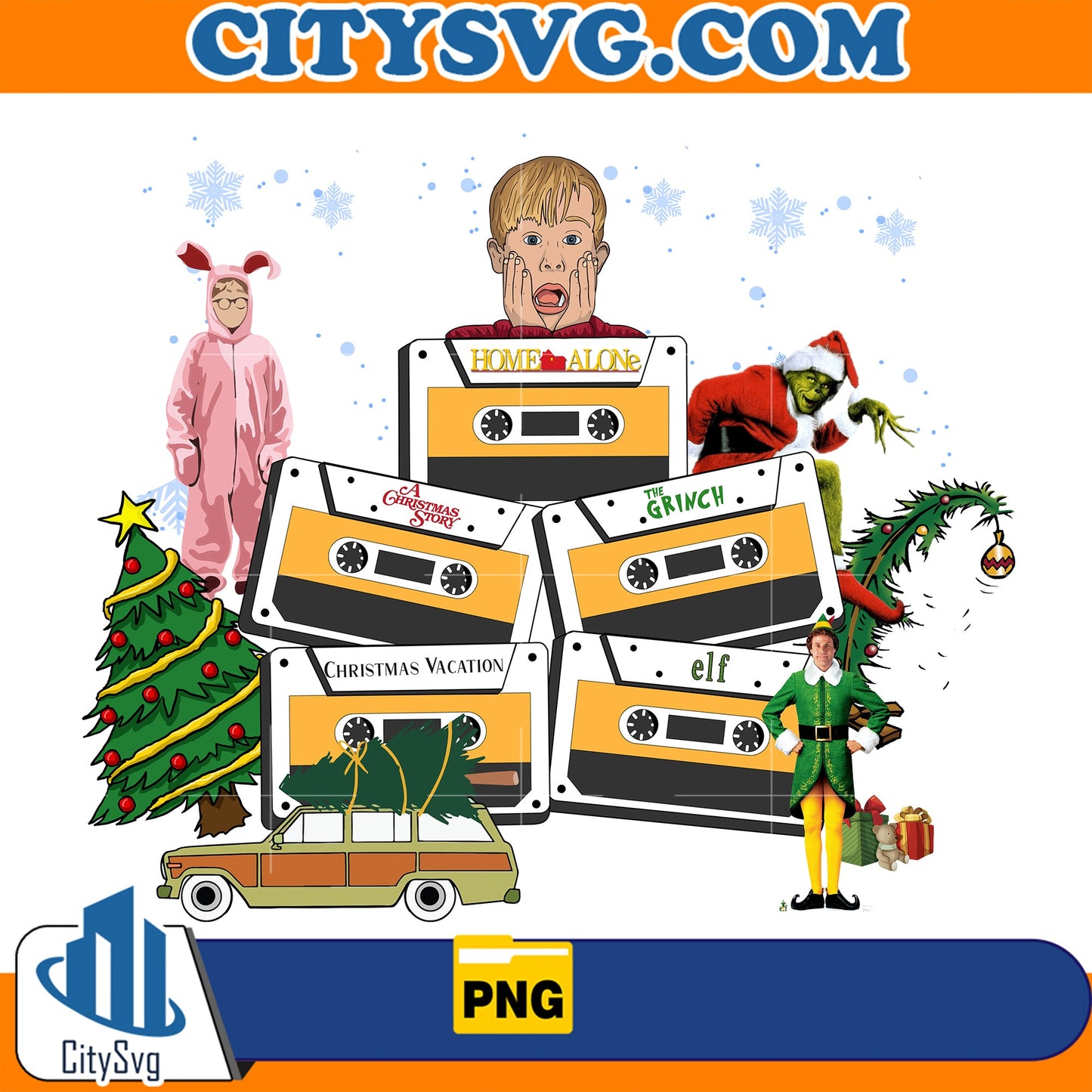 Christmas Moives Cassette Png CitySvg