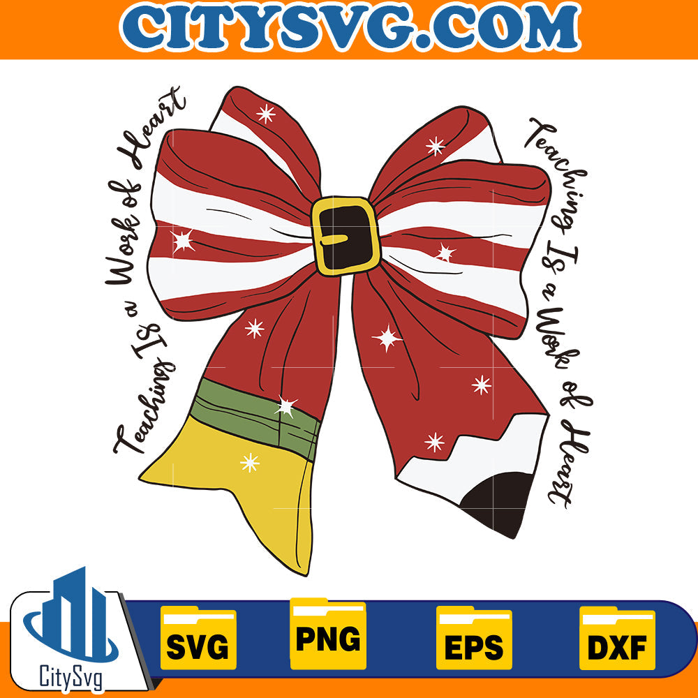 Christmas teacher Bow Svg CitySvg