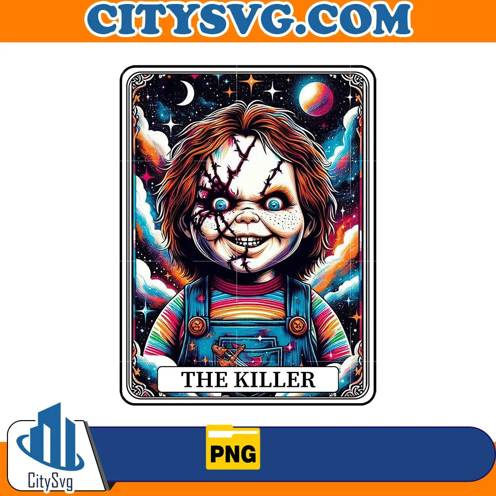 Horror tarot card Chucky The Killer Png CitySvg