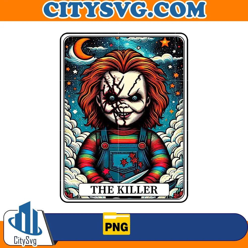 Horror tarot card Chucky The Killer Png CitySvg