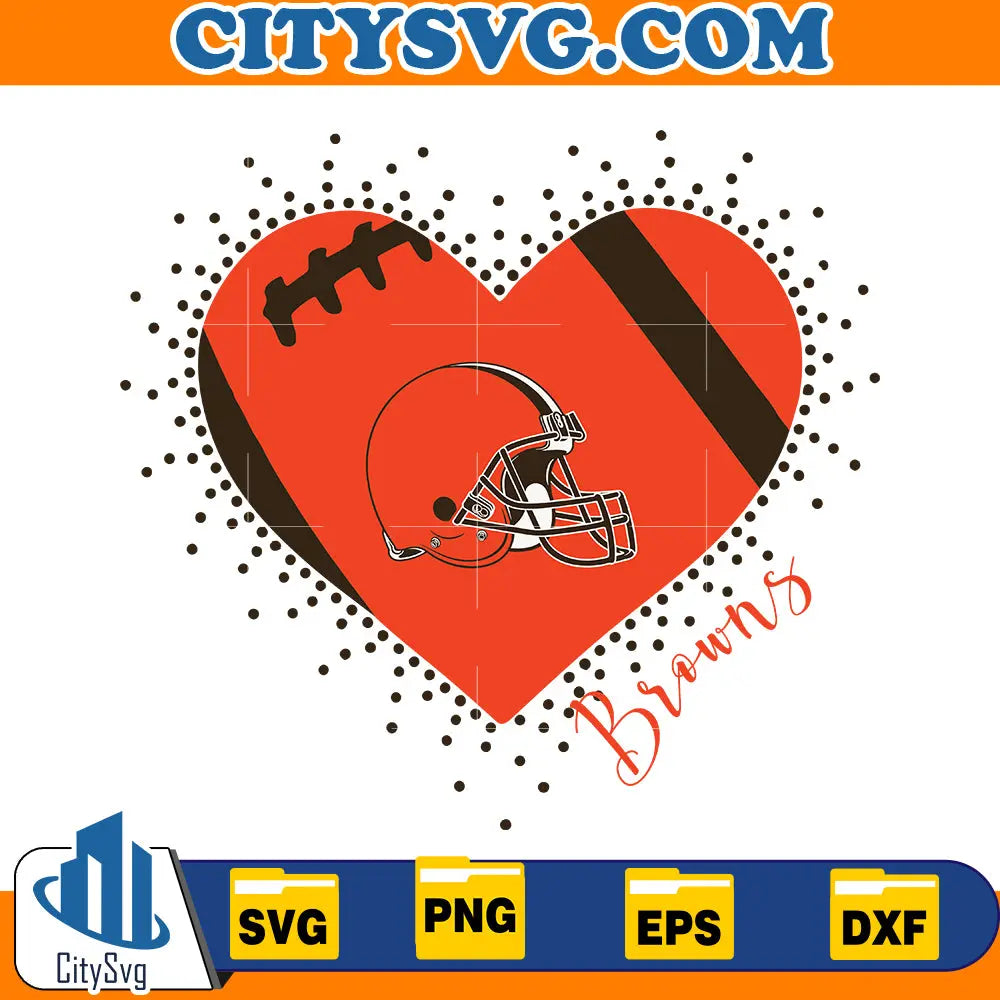Heart Cleveland Browns Svg CitySvg