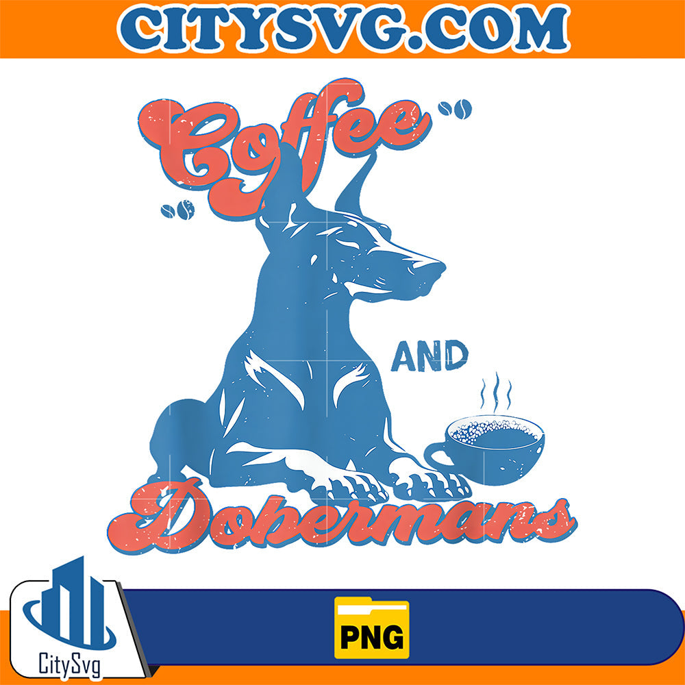 Coffee-And-Dobermans-Dog-Png