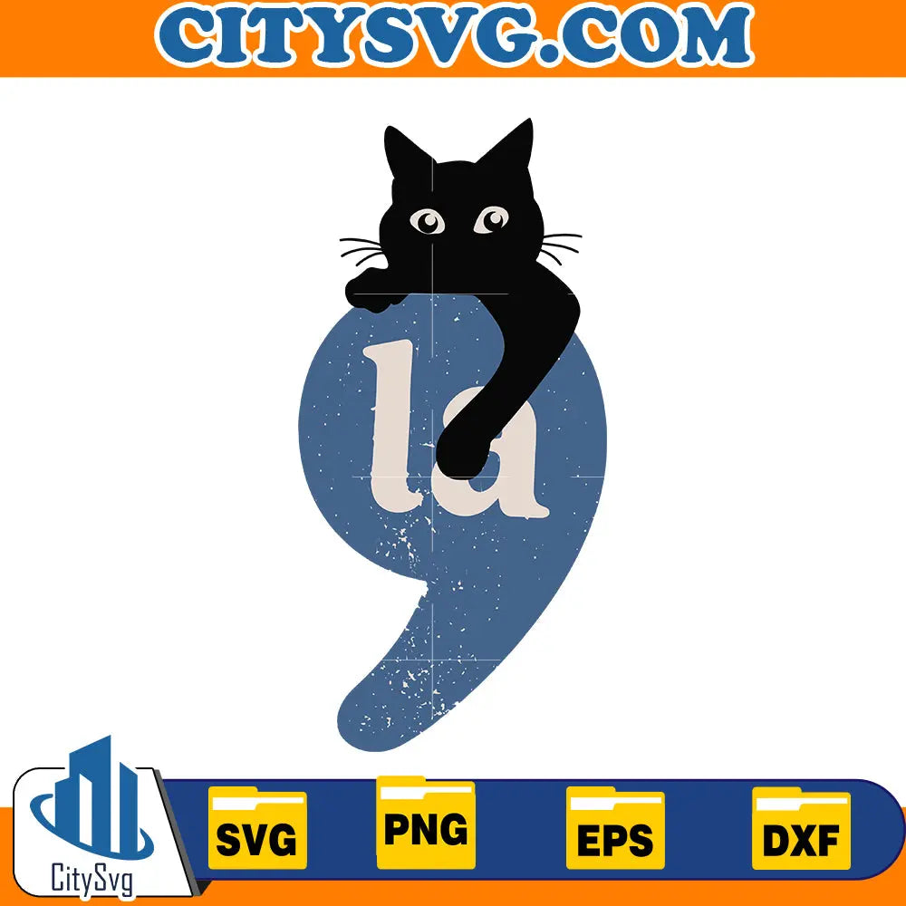 Comma La Cat Svg CitySvg