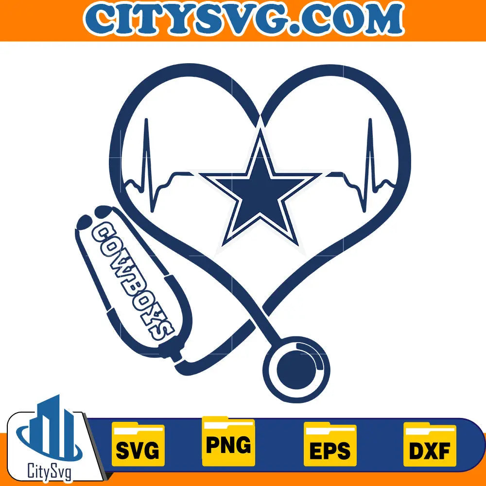 Heart Dallas cowboys Svg CitySvg