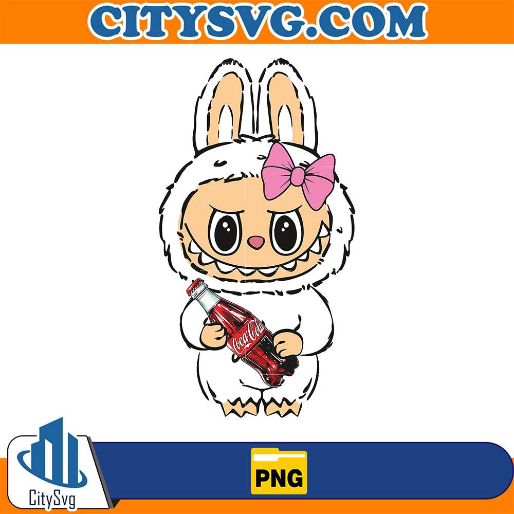 Cute-Labubu-Bunny-Girl-Holding-CocaCola-Png