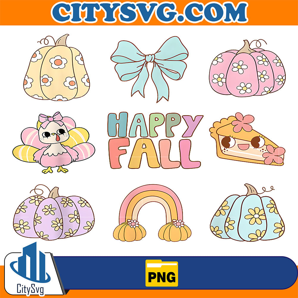 Cute-Preppy-Happy-Fall-Pastel-Pumpkin-Turkey-Thanksgiving-Png