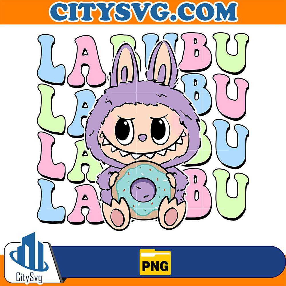 Cute-Purple-Labubu-Donut-Png