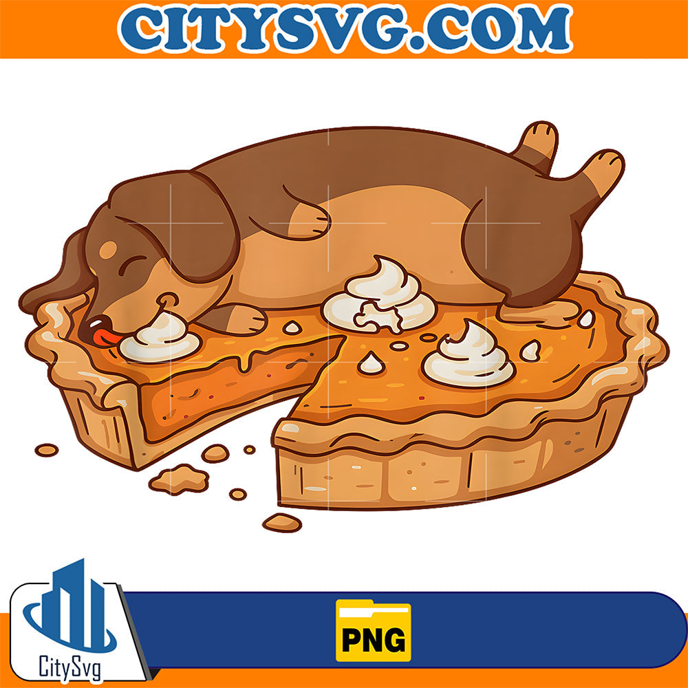 Cute Thanksgiving Dachshund Pumpkin Pie Autumn Png CitySvg