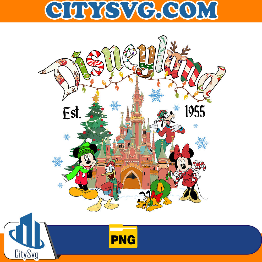 Mickey And Friend EST 1955 Christmas Png CitySvg