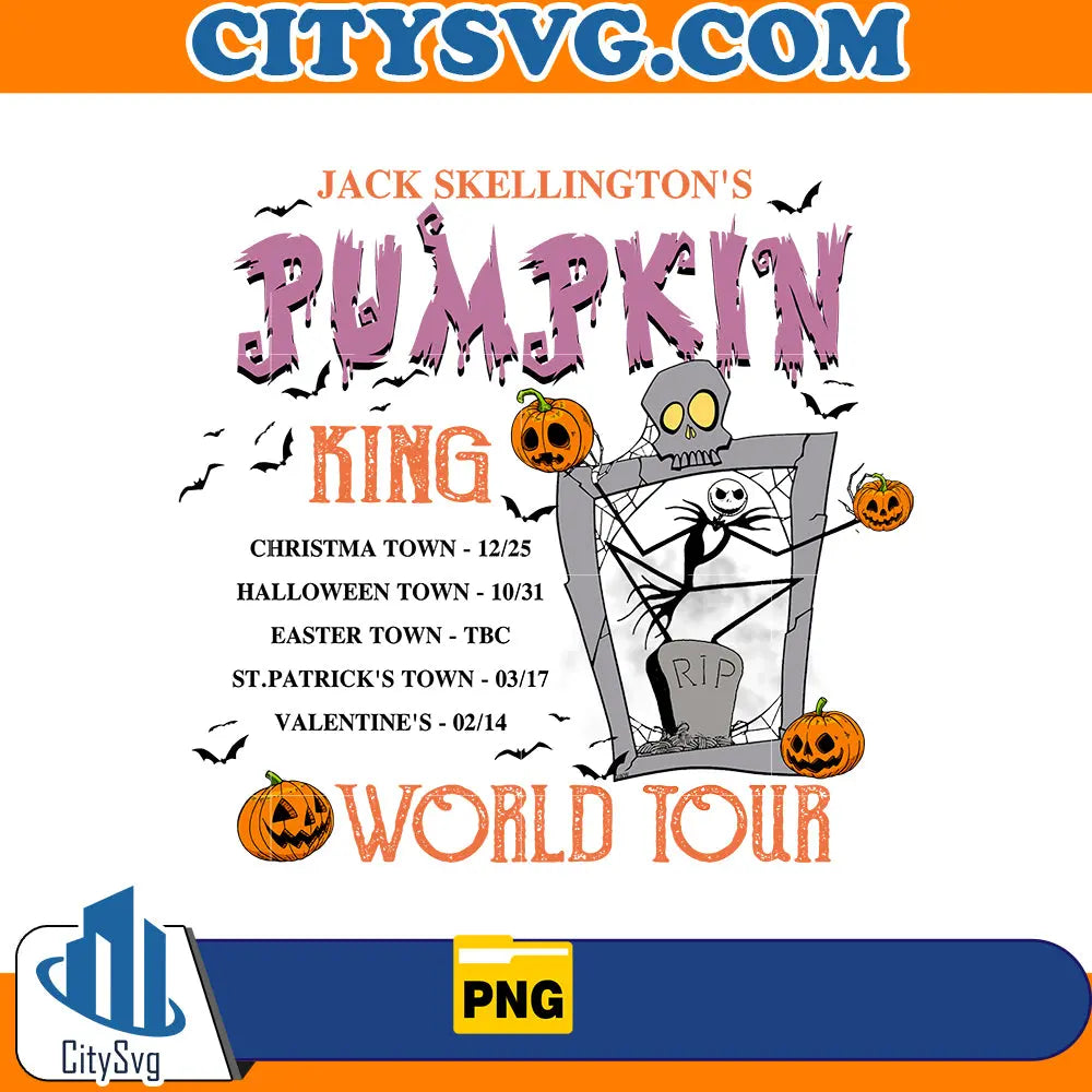 Jack Skellington's Pumpkin King World Tour Png CitySvg