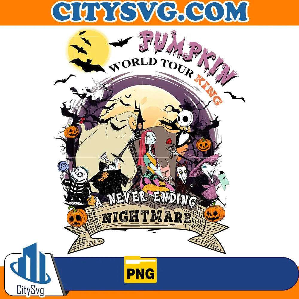 Jack Skellington's Pumpkin King World Tour Png CitySvg