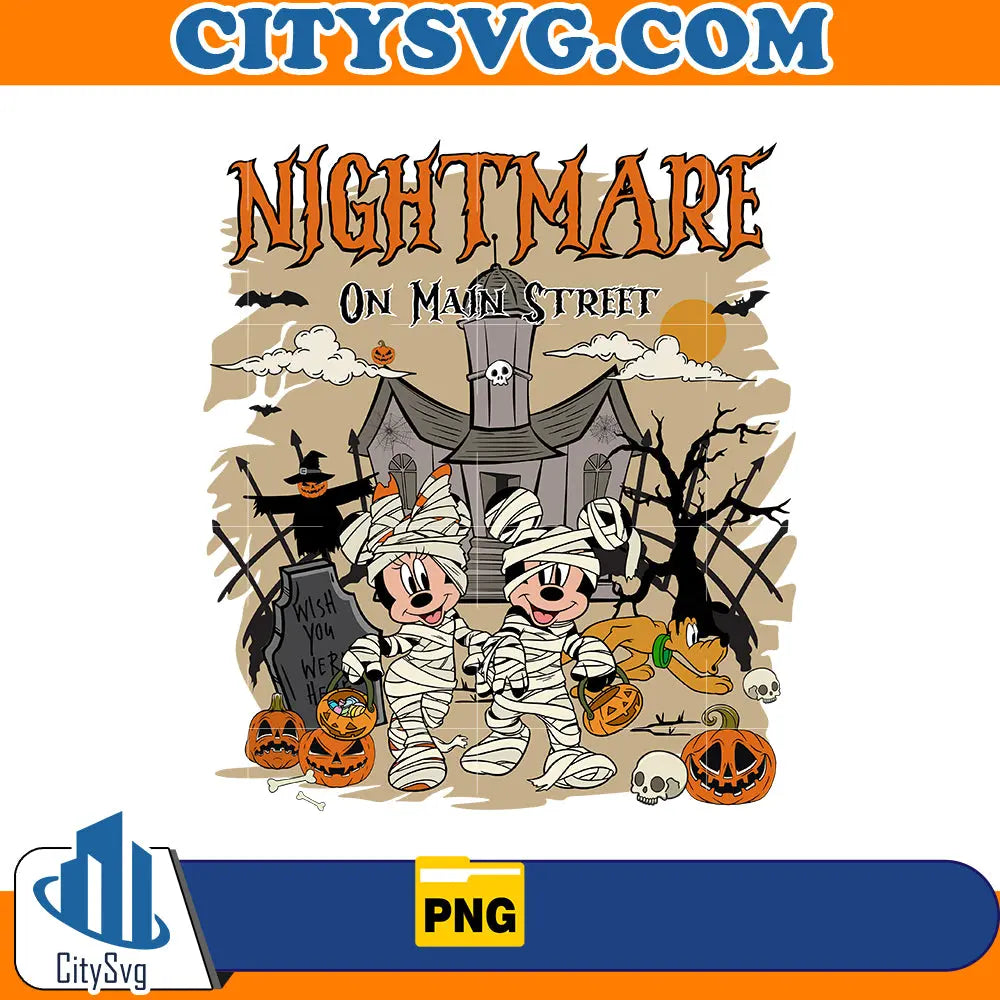 Mickey & Minnie Nightmare on main street png CitySvg
