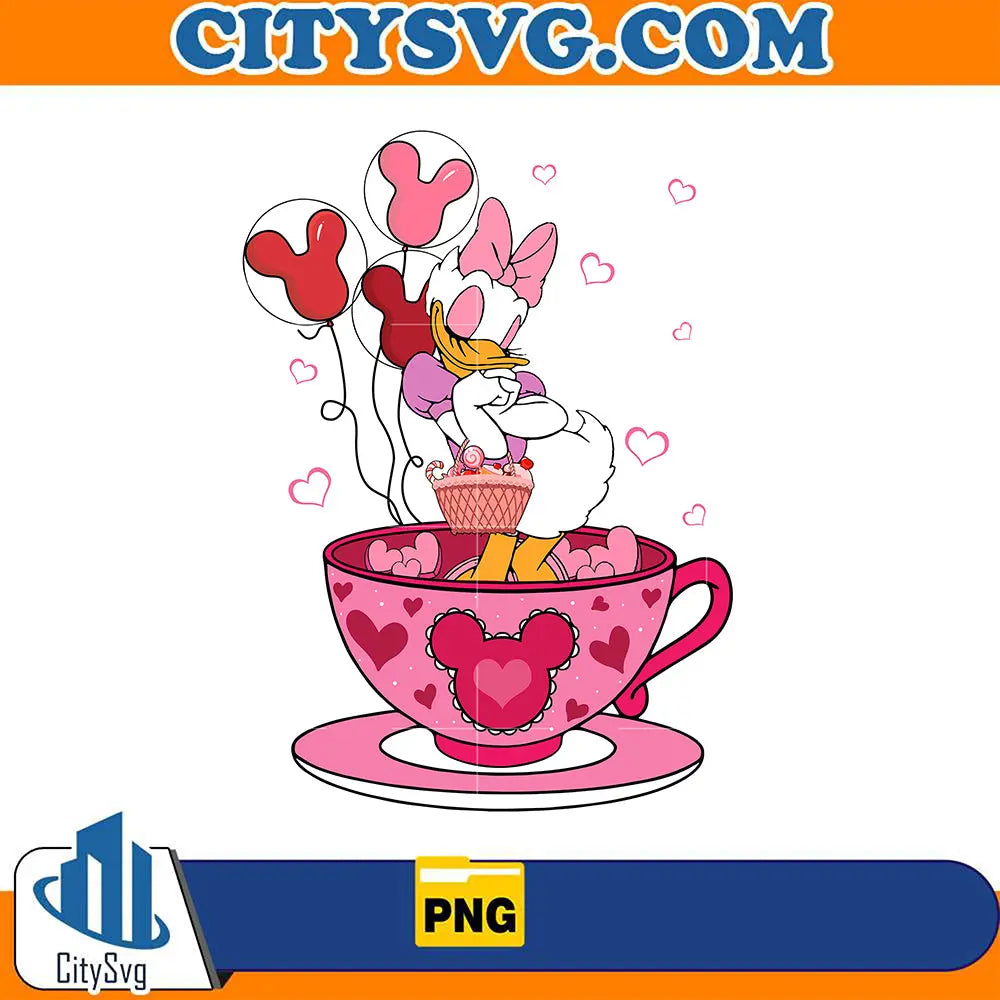 DaisyLoveInTeaCupValentinePng