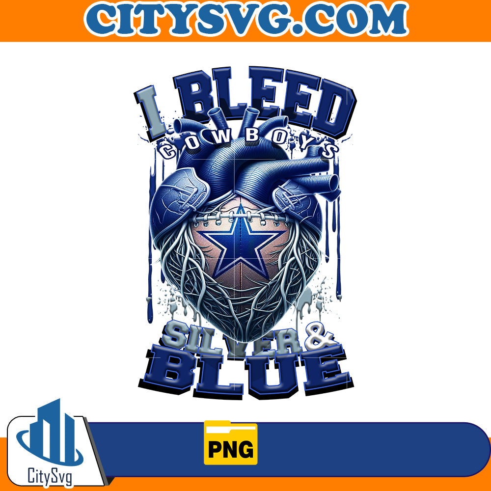 I bleed Silver & Blue cowboys Png CitySvg